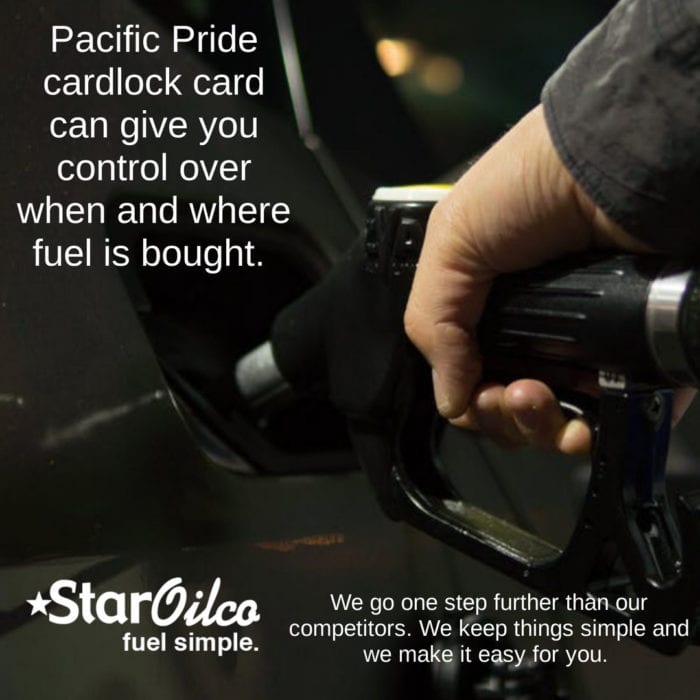 Pacific Pride & Star Oilco cardlock card can give you control over your company's fuel